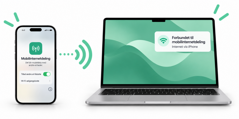 Mobilinternetdeling mellem enheder - Hvordan deler man internet fra mobil til computer  - myway