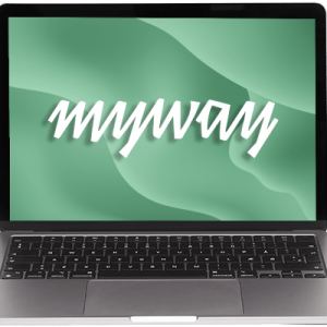 MacBook Pro med myway logo