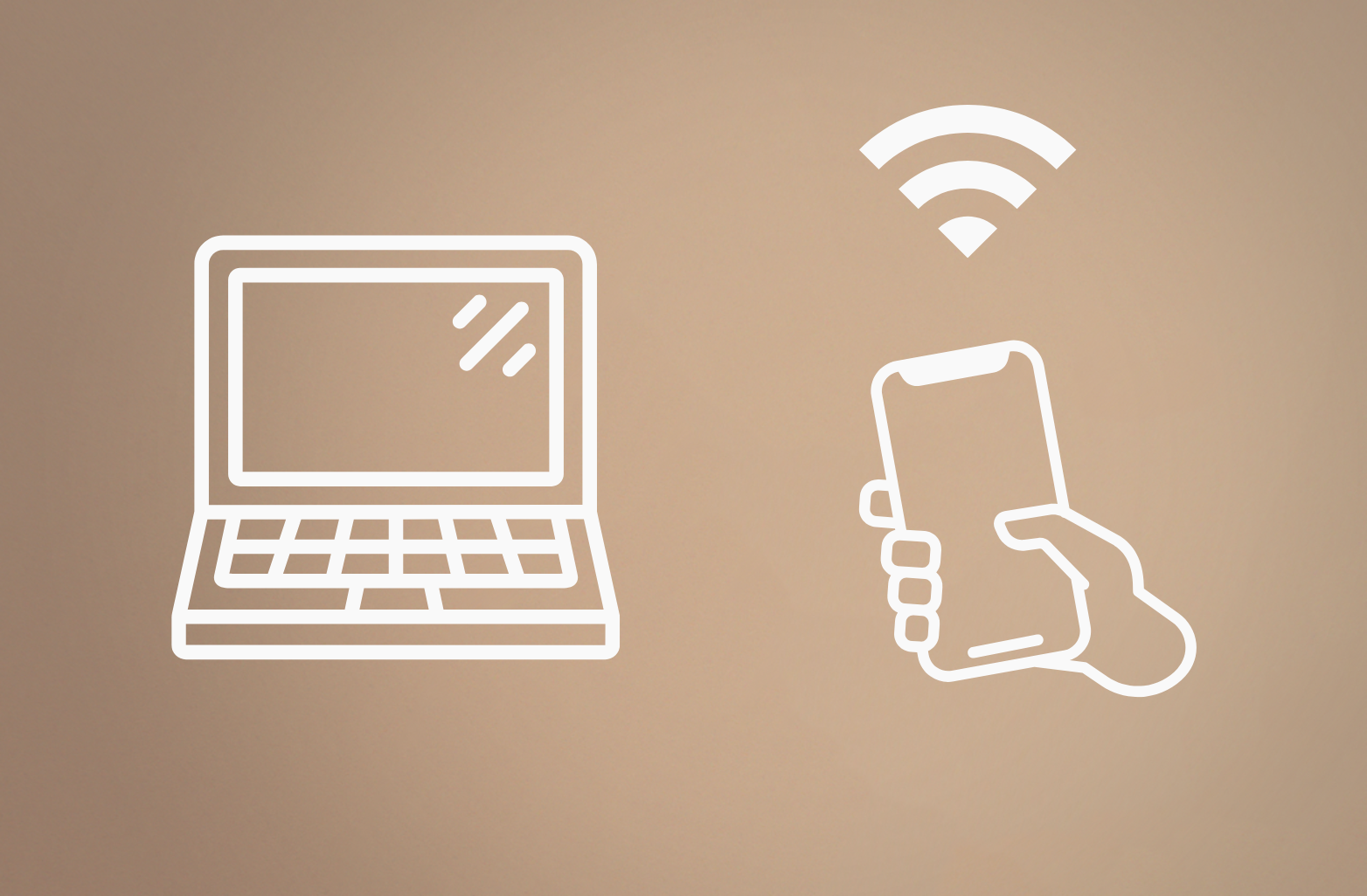 computer der virker 6 - Hvordan deler man internet fra mobil til computer - myway Illustration af mobildeling til computer